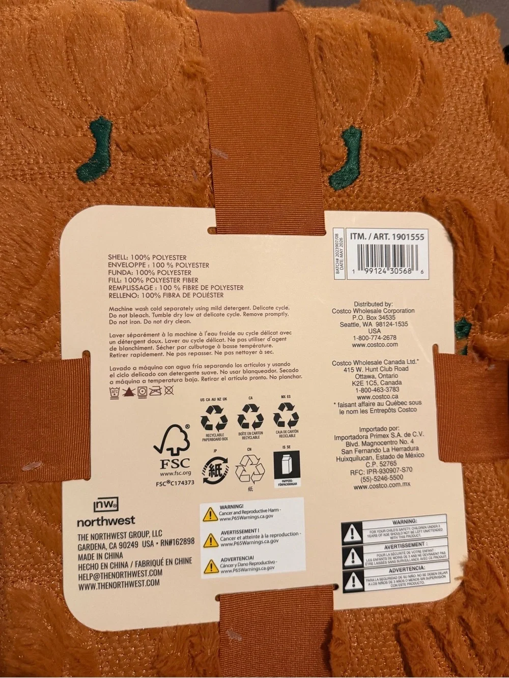 Embroidered Faux Fur Halloween Throw - set of three  VIRAL ON TIK TOK/COSTCO